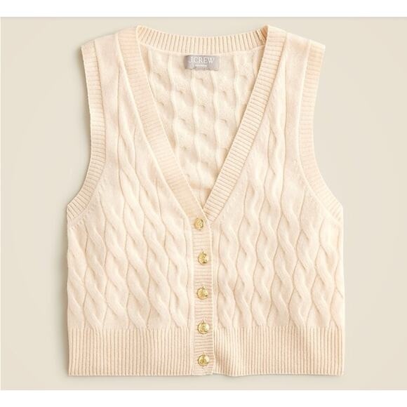 J. Crew Sweaters - J. Crew cable knit cashmere sweater vest size medium